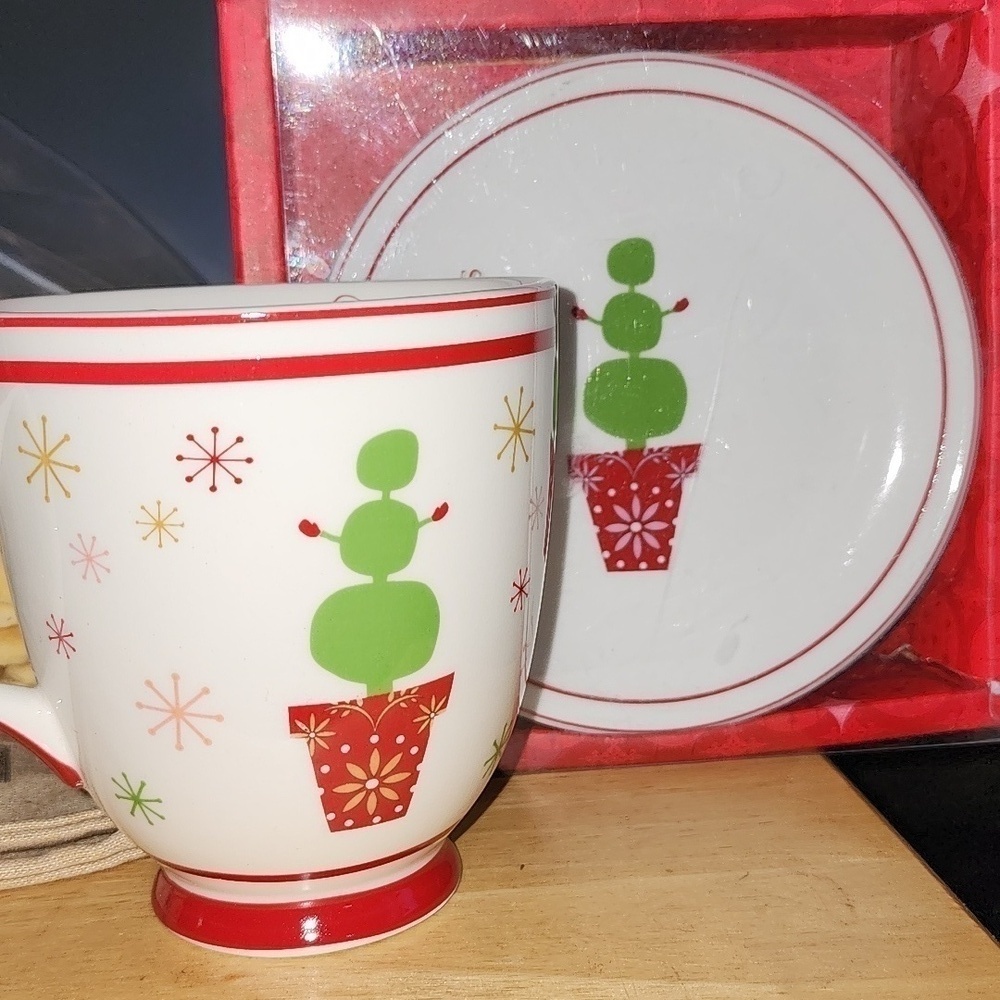 Starbucks 2006 Christmas Tree Snowman 6" Plates Set of 4 with Matching …